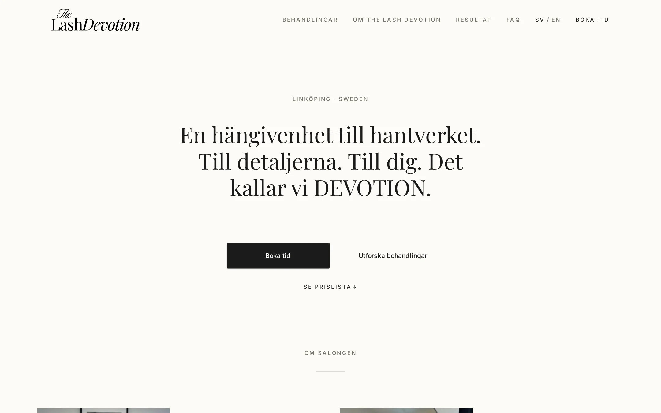 The Lash Devotion desktop website preview