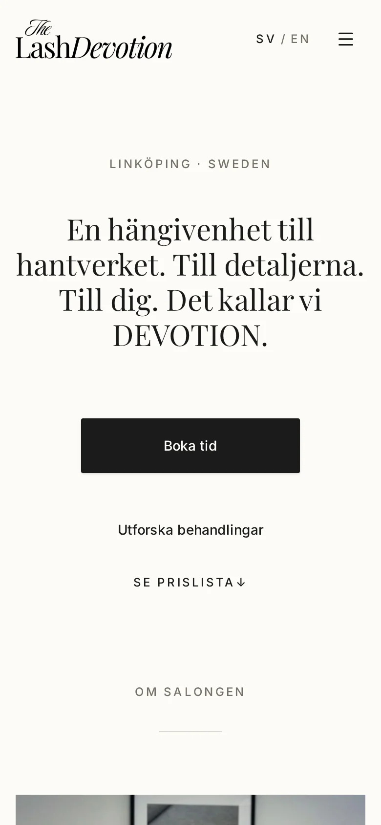 The Lash Devotion mobile website preview