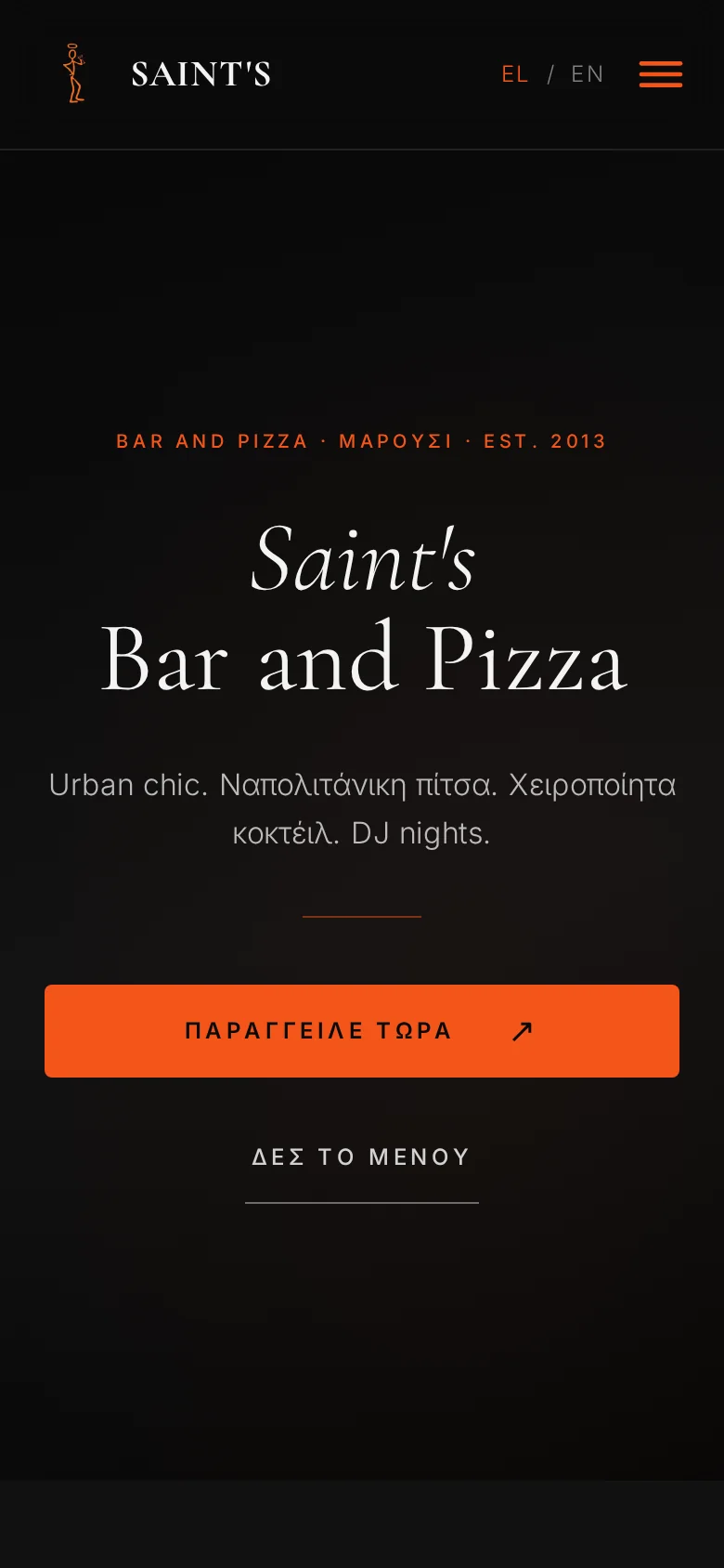 Saints Bar & Pizza mobile website preview